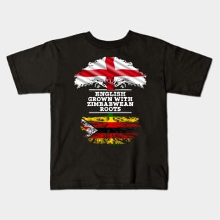 English Grown With Zimbabwean Roots - Gift for Zimbabwean With Roots From Zimbabwe Kids T-Shirt